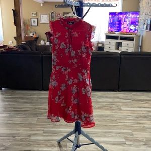Red floral dress